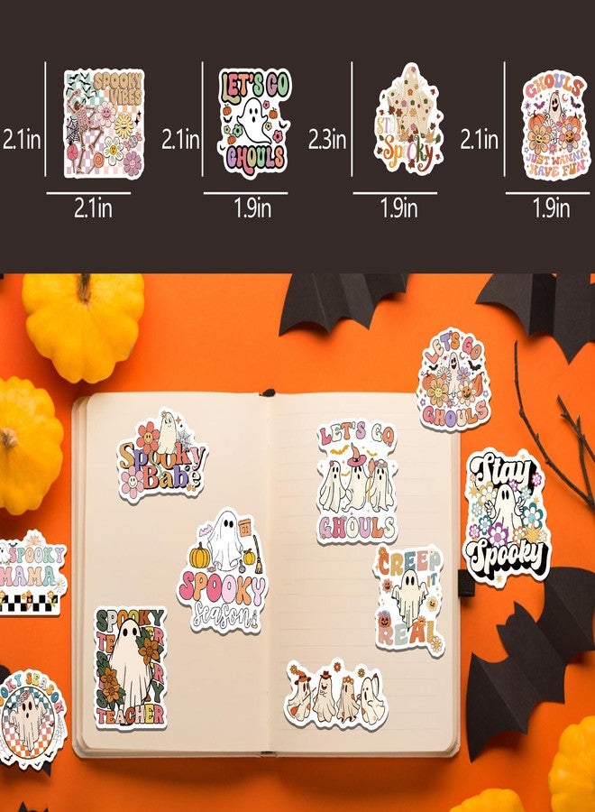 FUULOXE 100PCS Halloween Ghost Stickers Waterproof Vinyl Cute Ghost Stickers for Water Bottle Laptop Computer Phone Halloween Party Favors - Image 4